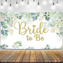 Banner "Noiva a Ser" Verde e Dourado - Extra Grande, 1,80m x 1,10m | Painel de fundo para chá de panela compatível com decorações rosa para chá