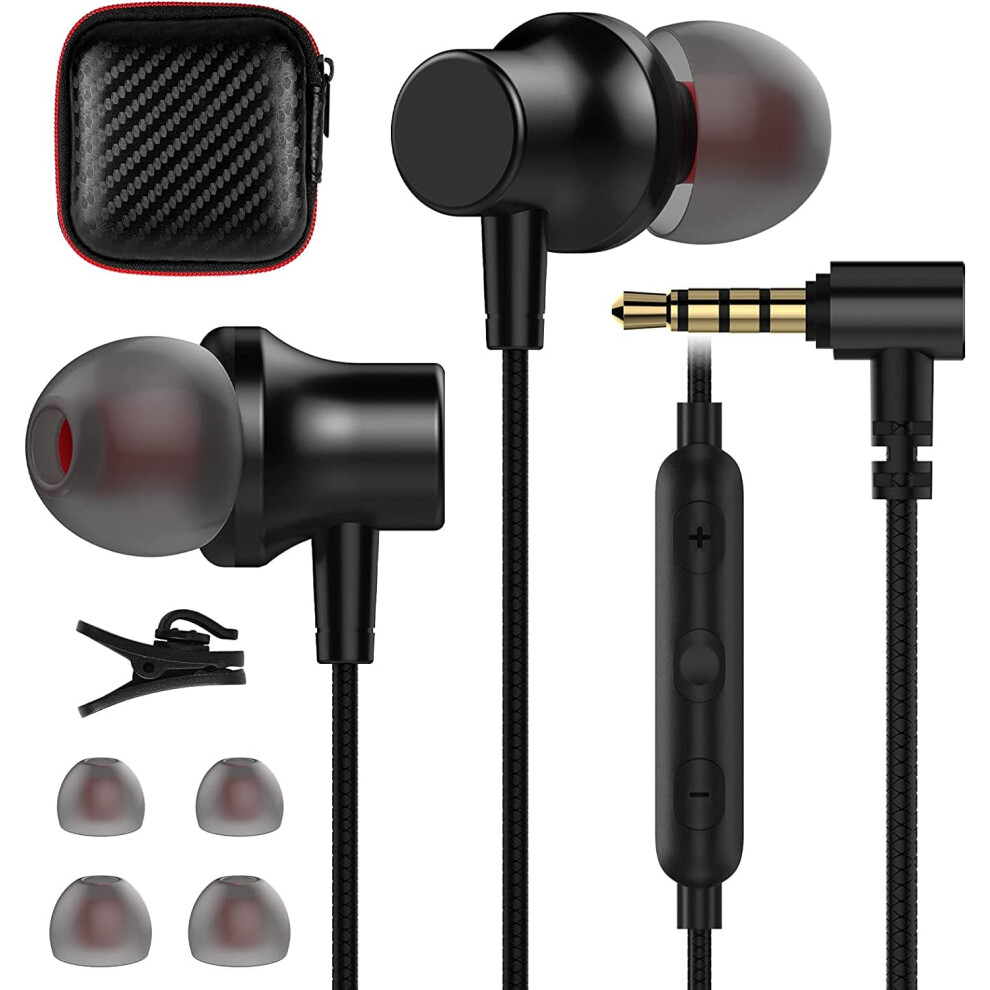 3.5Mm In-Ear Wired Headphones With S, Magnetic Earbuds With Case Stereo Audio 3.5Mm Jack Earphones 9164030759442