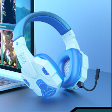 Wireless Bluetooth Over-Ear Headphones with Microphone, LED Luminous Noise Reduction, Stereo Surround Sound Gaming Earphones