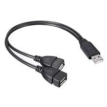 jixopn Tragbarer USB 2.0-Stecker auf zwei USB-Buchsen Hochgeschwindigkeits-Netzadapter, robust, leicht, persönlicher Y-Splitter-Hub