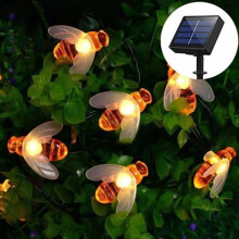 Solcellelys med bier formet som solcellelys utendørs LED-bielyslenker W