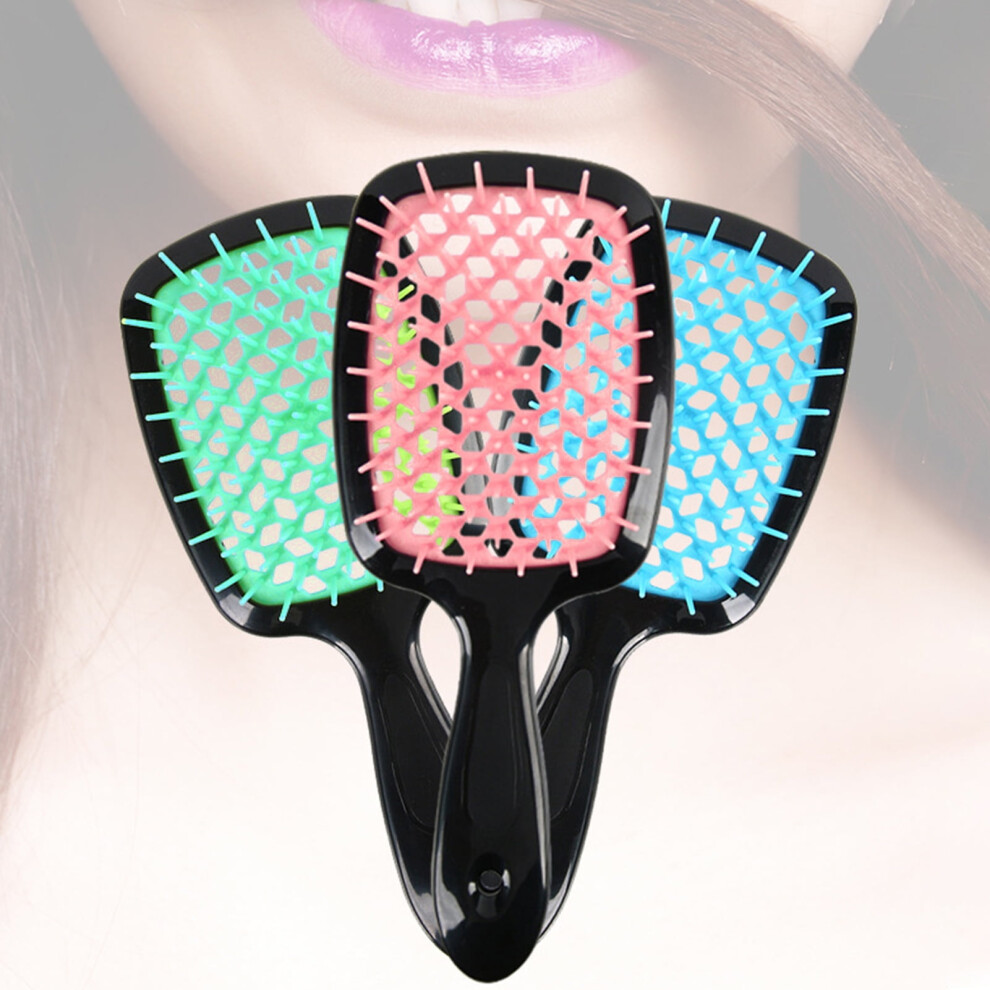 Cheers US Paddle Detangling Hair Brush for Women Girls, Nylon Brush for Thick Thin Curly Hair, Includes Wooden Detangler Comb