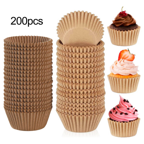 200 τεμάχια αντικολλητικά φορμάκια για cupcakes, κατάλληλα για τρόφιμα, χωρίς BPA, για 1