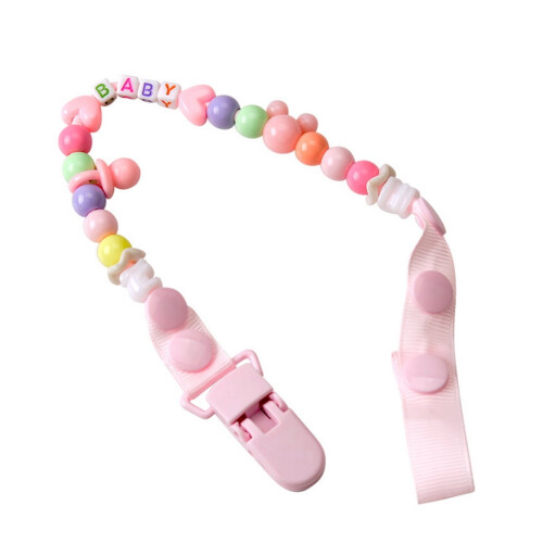 Baby Beads Αλυσιδωτό Σχοινί Ομοιόμορφο Κλιπ Πιπίλας με Αντιπτώσεις, Λουρί για Θηλές