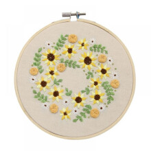 European Flower Diy Embroidery Ribbon Set Beginner Sewing Kit With Embroidery Shed (Non-Finished Product)
