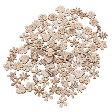 Découpes de fleurs en bois Eease (100 pièces) - Fleurs en bois de 20 mm à décorer soi-même
