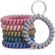 6 stk. strækbart armbånd armbånd nøglering håndledsnøglering armbånd, fjeder fleksibel spiral håndledsspiral ? armbånd armbånd nøgle