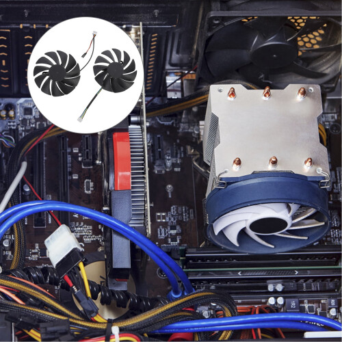 1 Pair Replacement GPU Cooler Compatible for PLA09215B12H GPU Cooling Fan 2