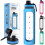 Glazen fles van 950 ml met waterindicator (blauw) 1
