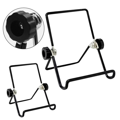 Leke Adjustable Foldable Solar Panel Electronic Stand with 2 Mounting Brackets, Black, 2 Total 1