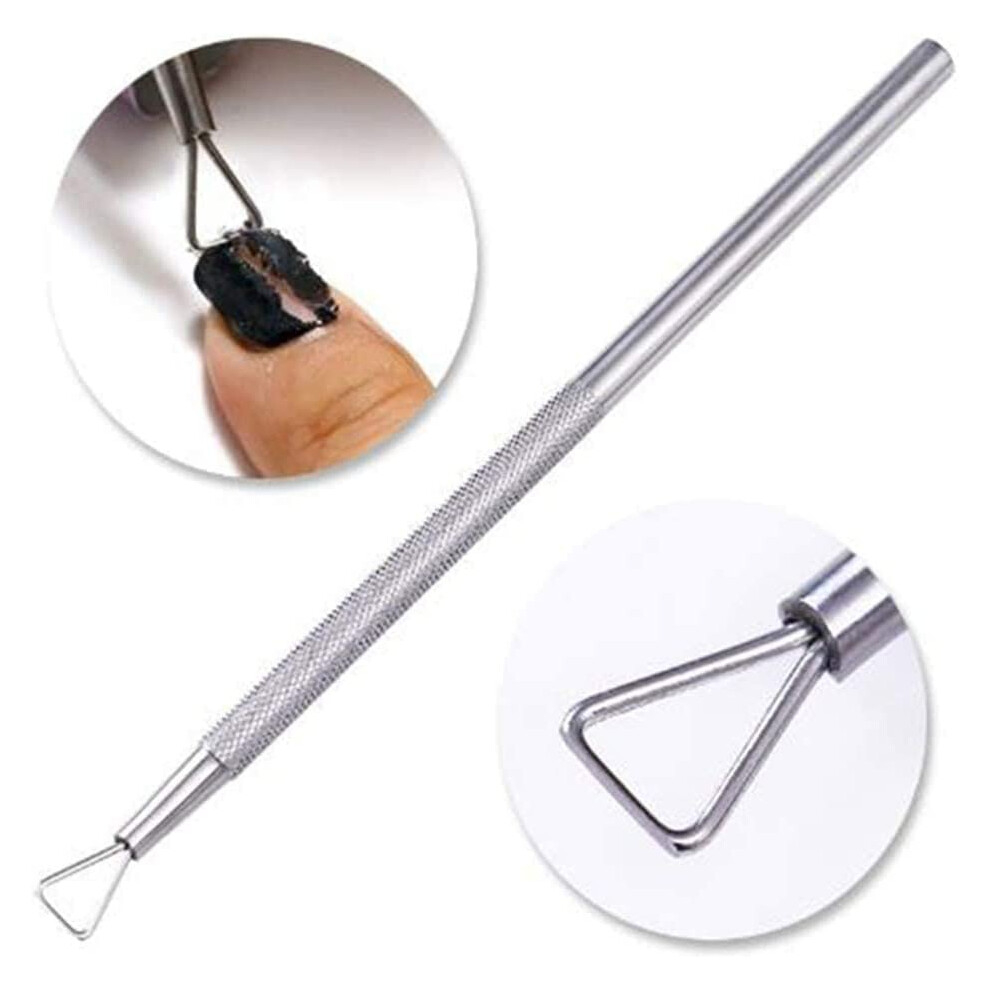 Cuticle Pusher Stainless Steel Triangle Peeler Nail Polish Remover Tool for Manicure Pedicure