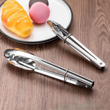 DEKAXID Edelstahl-Zange zum Erhitzen von Brot, Salaten, Grillgut, Kochen und Servieren – ideal für Grillabende und Buffets.