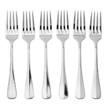 Oneida Savor middagsgafflar, silverfinish, handtag i rostfritt stål, 6-pack