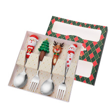 Weihnachtslöffel-Set, niedliches Schneemann-Design, Dessertgabel & Besteck-Geschenkset – passend zu den Daiosportswear-Sonderangeboten