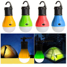 Linterna LED para camping (paquete de 4), 3 modos, plegable con gancho, pilas incluidas, compatible con tiendas de campaña.