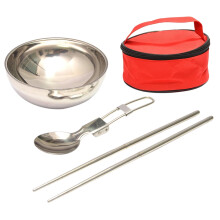 2 juegos de utensilios de camping, vajilla para picnic, cubiertos de doble capa para actividades al aire libre, cuchara plegable, para uso