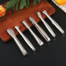 Set van 6 voedseltangetjes, voedsel- en broodtangetjes, buffet-, barbecue- en barbecuetangetjes, keukenbenodigdheden, ijstangetjes, zilverkleurig