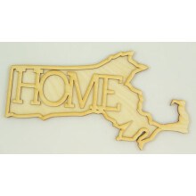 stuk, middelgrote (1/4 inch) uitgesneden afbeeldingen van de staat Massachusetts met "Home", ideaal voor het snel en gemakkelijk maken van projecten.