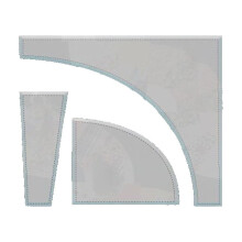 Conjunto de 3 Réguas para Corte de Quilts em Formato de Leque
