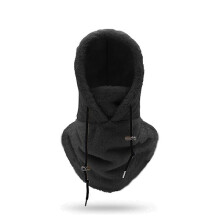 Maschera da sci con cappuccio Sherpa, passamontagna invernale antivento per climi freddi, regolabile, caldo, copricapo invernale, sciarpa [DB] Nero