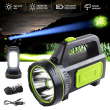 Výkonná LED svítilna, vysoký světelný tok, dobíjecí, super jasná ruční reflektorová svítilna, přenosná reflektorová svítilna s ultra