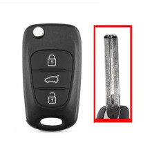 Capa para chave de carro Hyundai com 3 botões e encaixe central, preta, tamanho único.