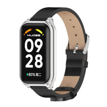 Pulsera compatible con Xiaomi Smart Band 8 y 9Active, accesorios de repuesto para correa de reloj, color negro y plateado.