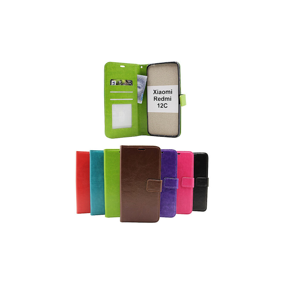 Crazy Horse Wallet Compatible With Xiaomi Redmi 12C Green 9164030209060
