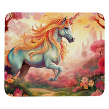 Einhorn-Garten-Mauspad mit rutschfester Gummibasis, quadratisches Laptop-Schutzpad und Schreibunterlage für Schule, Büro und Zuhause, 8,3 x 9,8 Zoll