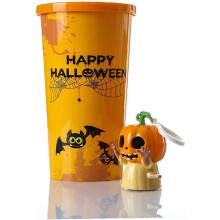 Halloween Pumpkin Straw Tumbler Halloween Mechanical Keychain Straw Cup Halloween Funny Pumpkin Drin