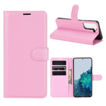 Mobilcover i læder kompatibelt med Samsung Galaxy S21 Pink