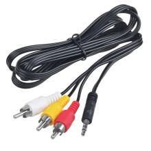 Simyoung 3,5mm Aux na 3RCA AV audio video kabel 1m černý elektronický koncový adaptér