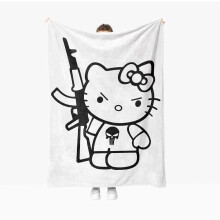 Flanelová deka Hello Kitty Kawaii Kreslená deka na postel Kancelářská přestávka na oběd Deka s klimatizací pro dospělé, dívky, děti