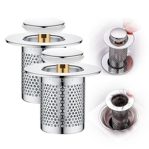 Rustfrit stål gulvafløbsfilter, - Opadgående vaskfilter, rustfri vasksi, til køkken, badekar, vask vandrør 1