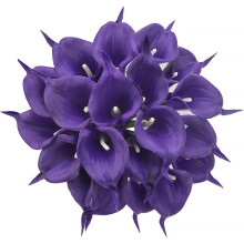 SANAG Kunstmatige Bloemen Decoratie Thuis Kantoor PU Nepbloem Bruiloft Ceremonie Mini Kunstbloem Paars