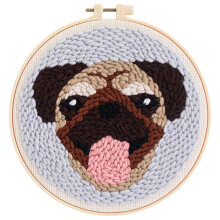 TureClos Punch Needle Kit DIY Needlework Animal Dog Embroidery for Adult Kid Starter B