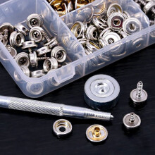 Roofei Silver Button Fastener Stainless Steel Marine Grade Canvas, 2 pcs