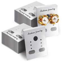 Lot de 500 présentoirs à boucles d'oreilles suspendus, uni, 3 x 3,8 cm, avec 6 trous pour clous d'oreilles.