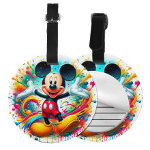 Cute Mickey Mouse Luggage Tags for Suitcases 1-Pack Cute Silicone Luggage Tag with Name ID Card Funny Suitcase Label