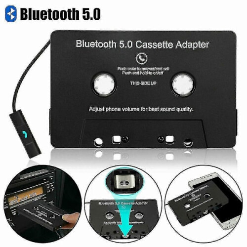 Autoradio Bluetooth-cassettespeler met Bluetooth 5.0-cassette-aux-adapter