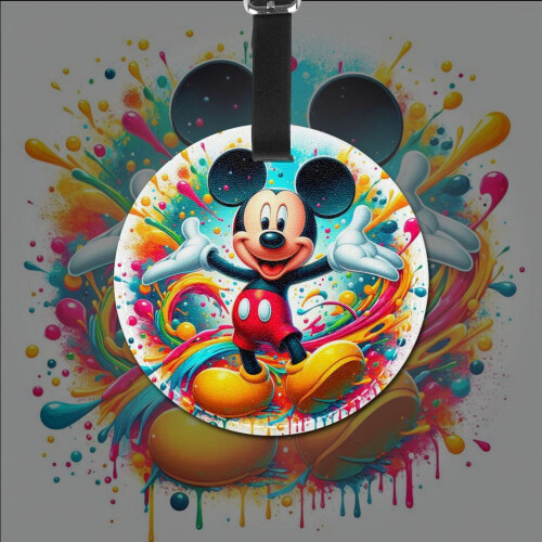 Χαριτωμένες ετικέτες αποσκευών Mickey Mouse για βαλίτσες, 1 πακέτο με χαριτωμένη 1