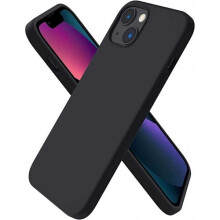 Kompatibel med iPhone15Plus gummibelagt mat sort silikonecover