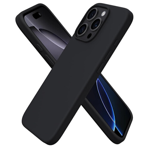 Kompatibel med iPhone16Pro Max - Elegant & Stødsikkert Silikonecover Sort