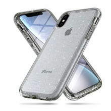 Kompatibel med iPhone X / XS Stødfast telefoncover Glitter Pink