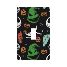 Lichtschalterabdeckung mit Totenkopfmotiv „Jack & Sally“ aus „Nightmare Before Christmas“, kompatibel mit 1-fach-Wandplatten, 11,4 x 7 cm,