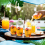 4 τεμάχια πλαστικό σέικερ κοκτέιλ, χειροκίνητο σέικερ με ζυγαριά και σουρωτήρι, 7