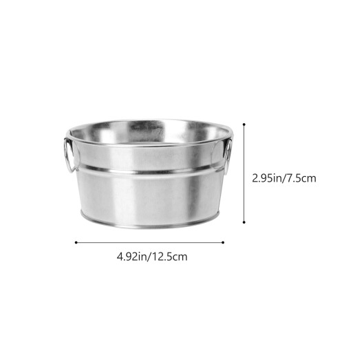 Balde de gelo redondo galvanizado Eease para bebidas e lanches. 2