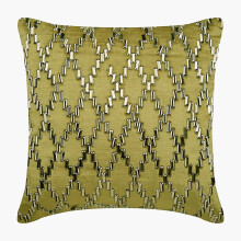 Koristelutyynyn päällinen vetoketjulla, 30x30 cm, salvianvihreä sametti kristallikirjonnalla, strassikuvio Jaal