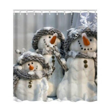 Mooi en gezellig kerstdecoratief douchegordijn van polyester met print, perfect voor een feestelijke kerstsfeer.