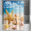 Εκπτώσεις! Κουρτίνα μπάνιου Ocean Beach 70x70 ιντσών με 12 πλαστικούς γάντζους, αδιάβροχη, 7